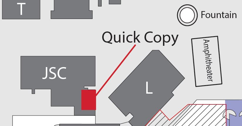 map of quick copy location in Johnson STudent Center