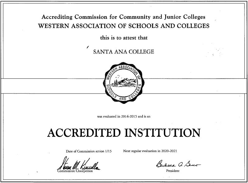 Accredited Institution Certificate