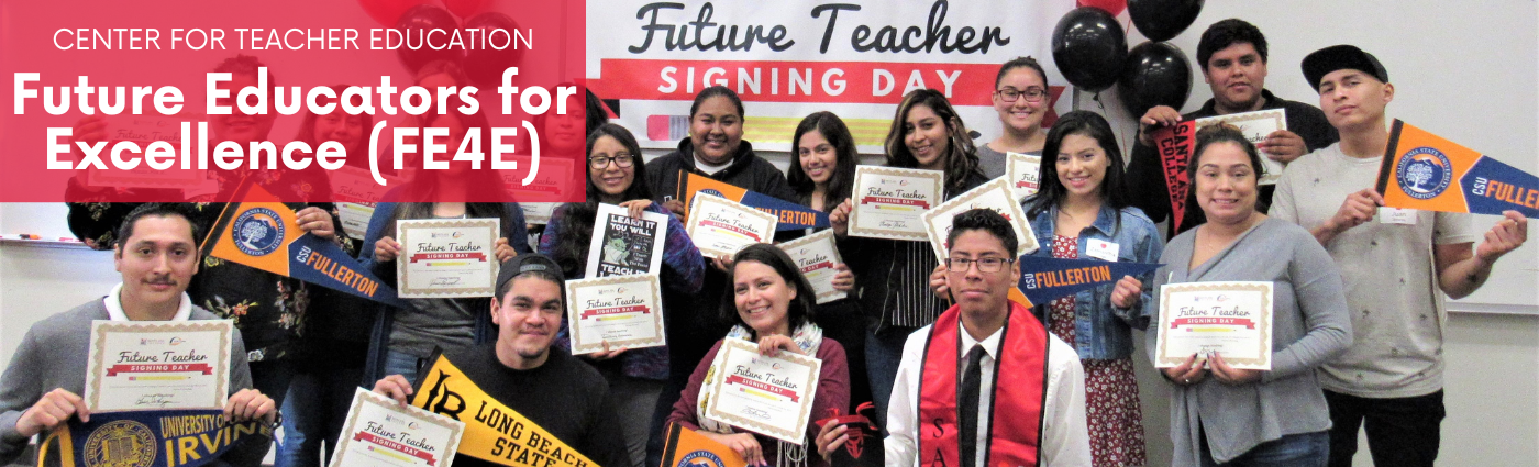 Future Educators for Excellence banner featurng group of students with certificates