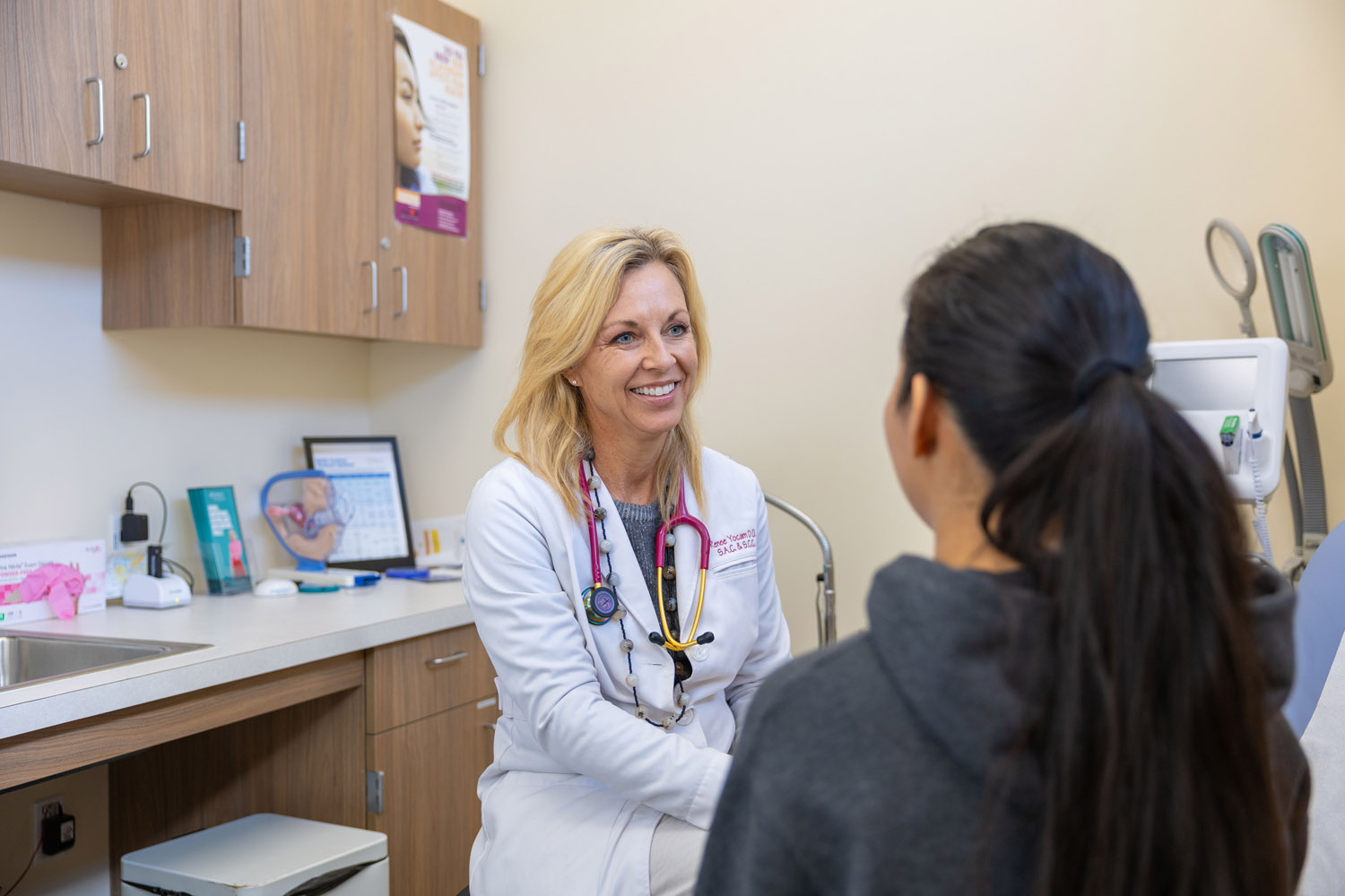medical staff assisting student