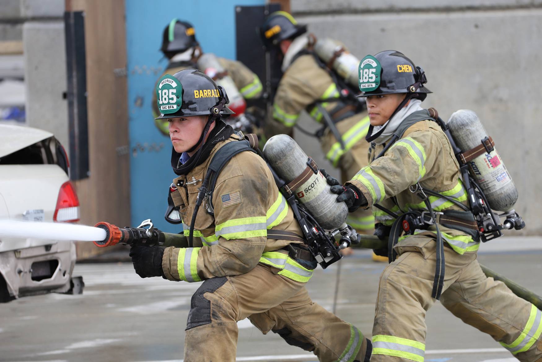 Fire fighter students