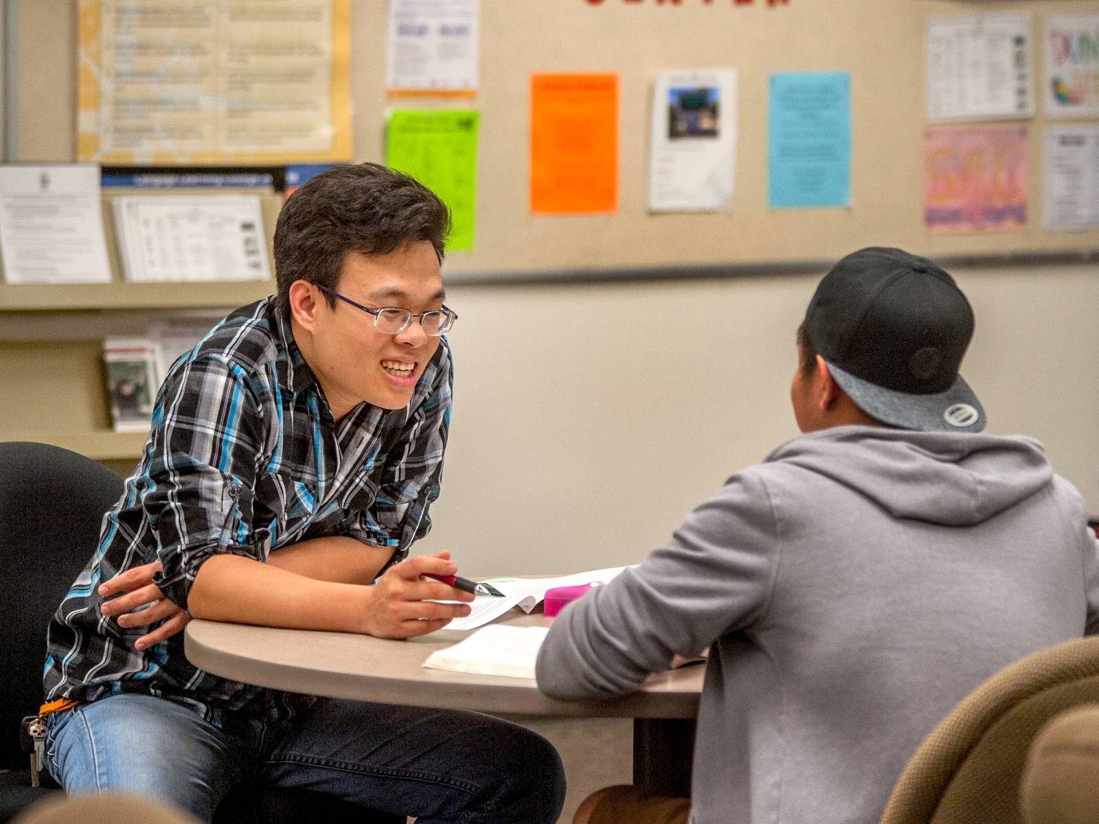 Two students at the Conversation Circle