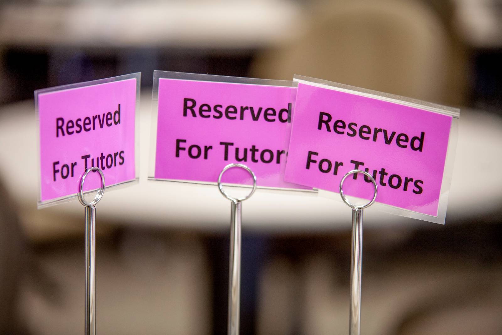 Reserved for Tutors signs