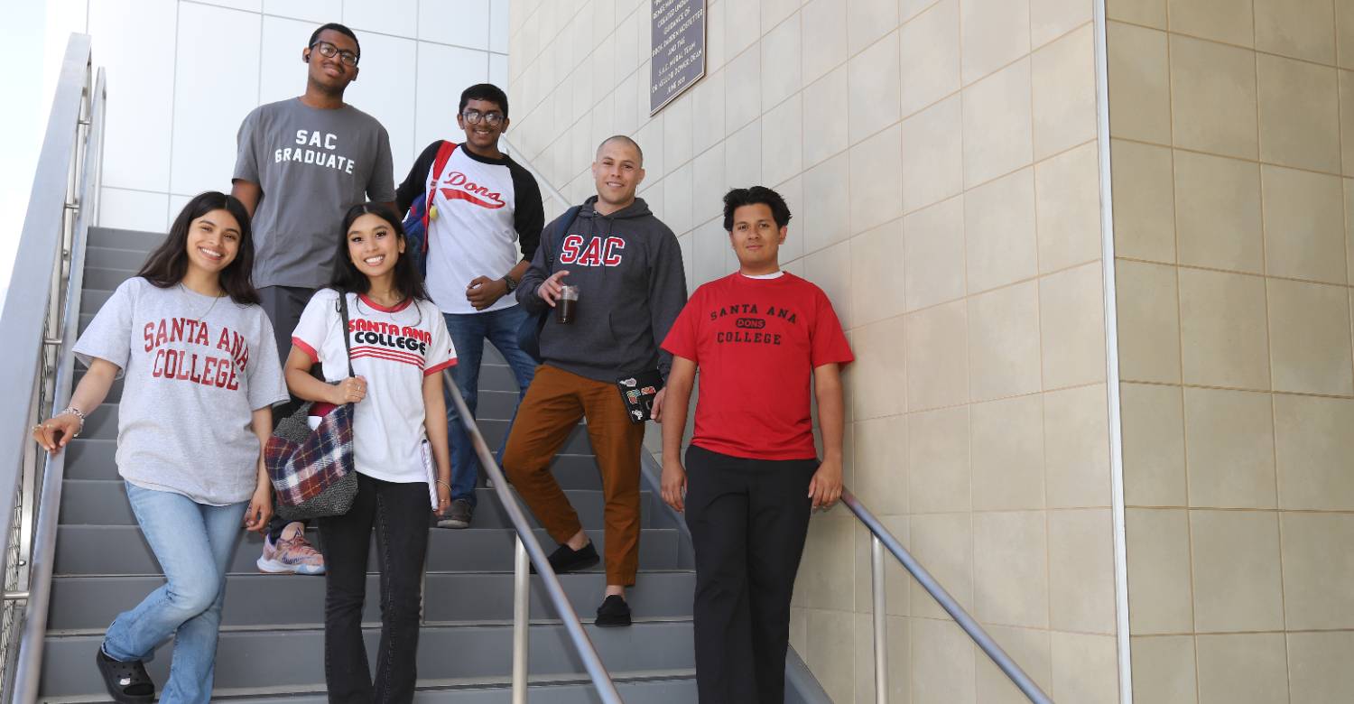 sac students on jsc staircase