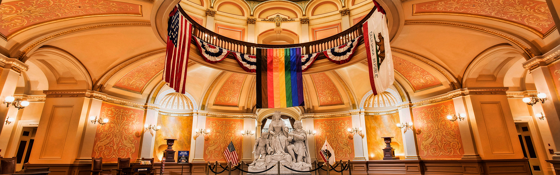 rainbow flag in government office