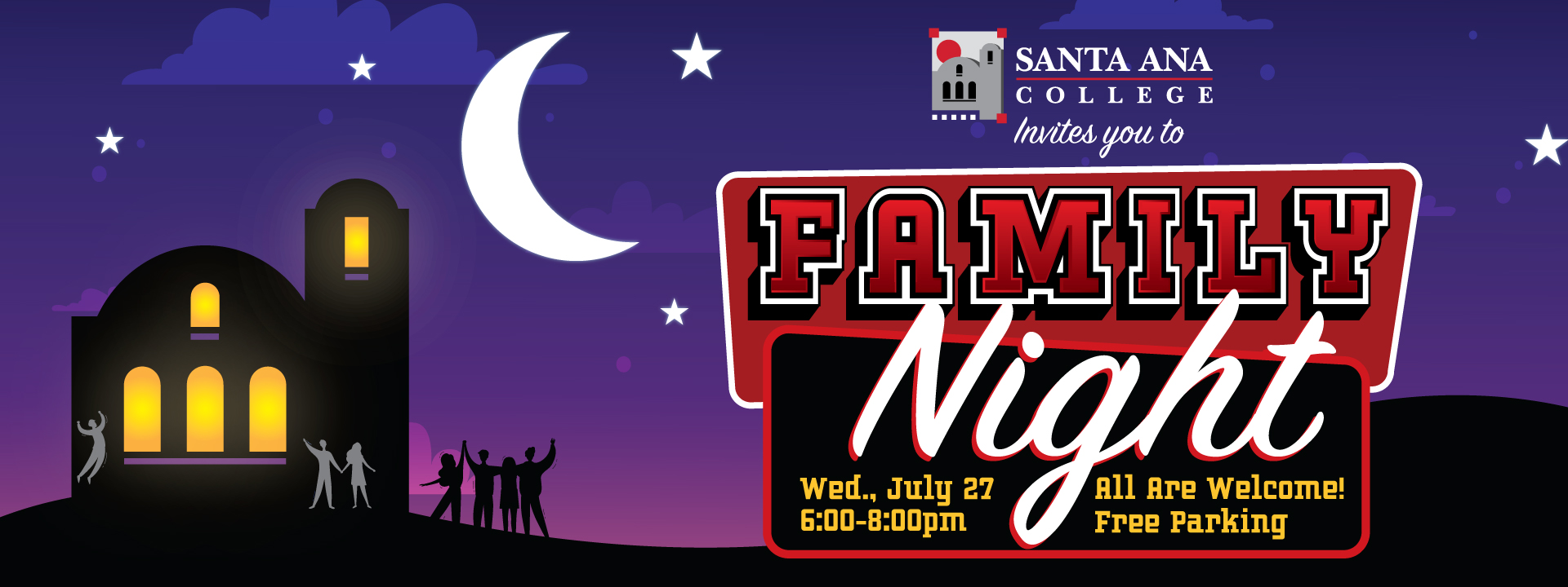 Santa ana college family night banner