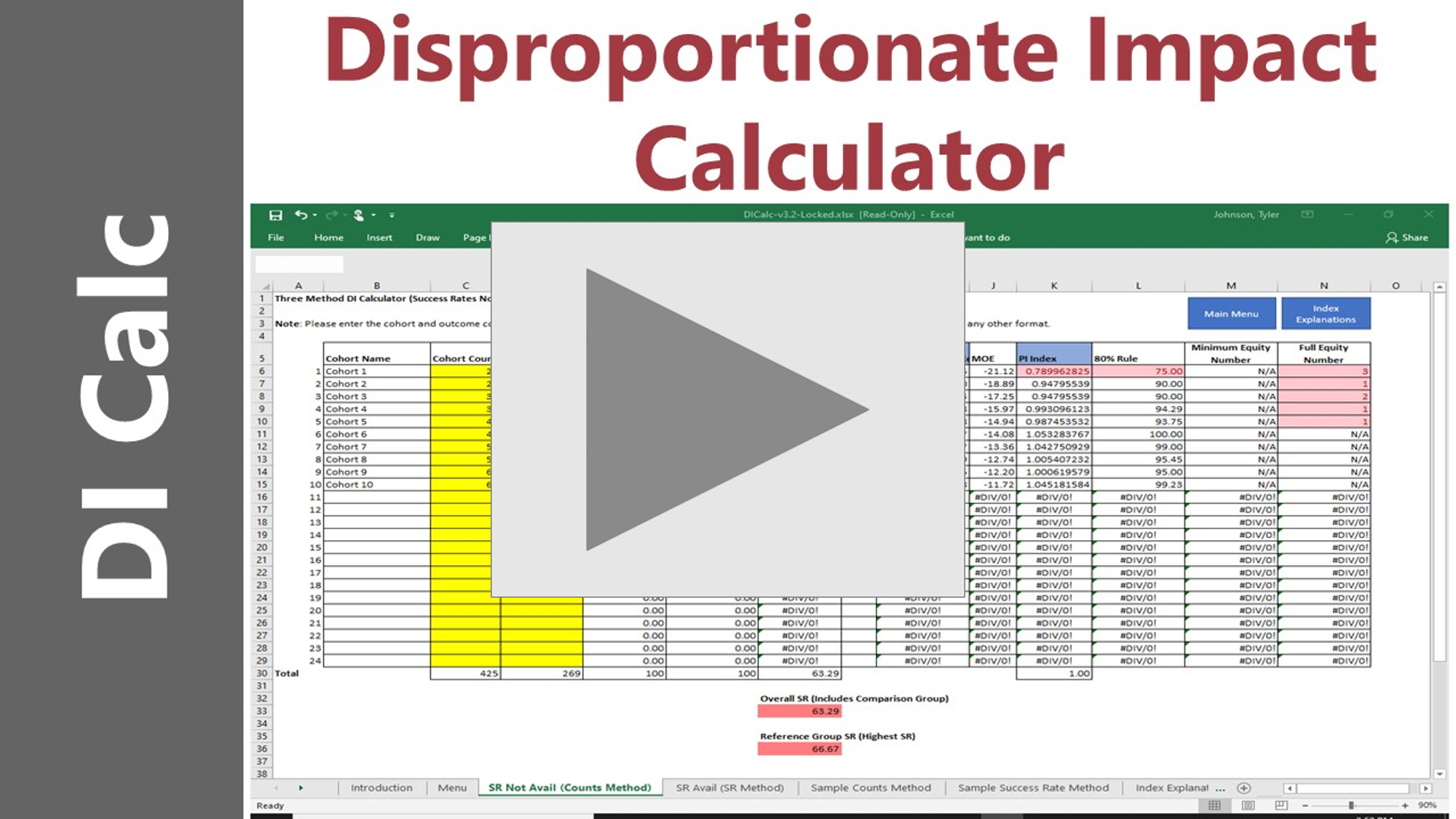 Image and link to Disproportionate Impact Calculator Tutorial Video 