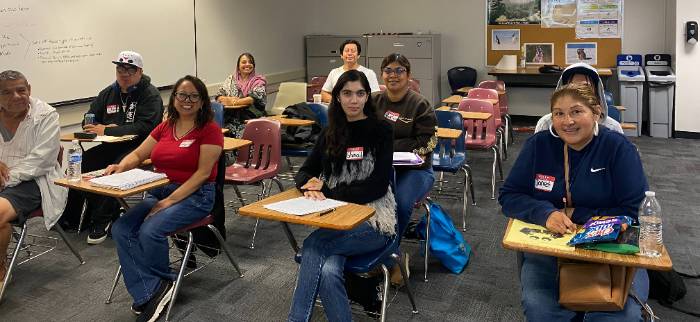 Students in free Leadership Class at Centennial Education Center practicing skills for education, work, and home!