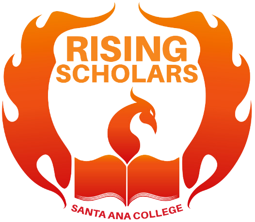Rising Scholars Logo, Supporting the formerly incarcerated with transition back to the community. 